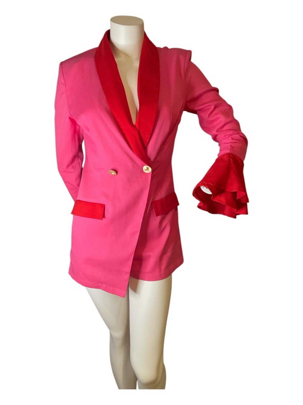 PrettyLittleThing Pink Blazer with built in shorts